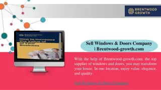 Sell Windows & Doors Company Brentwood-growth.com