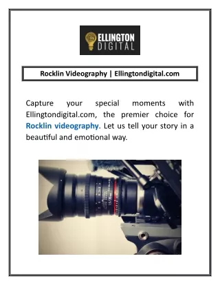 Rocklin Videography | Ellingtondigital.com