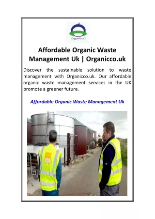 Affordable Organic Waste Management Uk  Organicco.uk