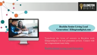 Rocklin Senior Living Lead Generation Ellingtondigital.com