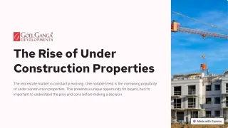 The Pros & Cons Of Buying In Under Construction Property