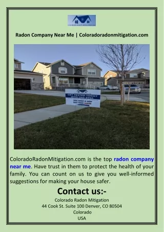 Radon Company Near Me  Coloradoradonmitigation.com