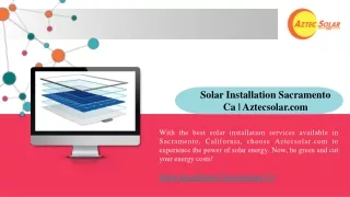 Solar Installation Sacramento Ca Aztecsolar.com