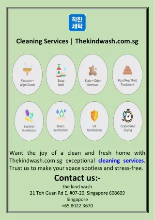 Cleaning Services  Thekindwash.com.sg