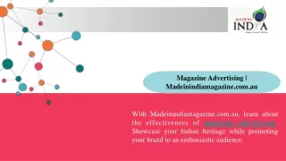 Magazine Advertising | Madeinindiamagazine.com.au