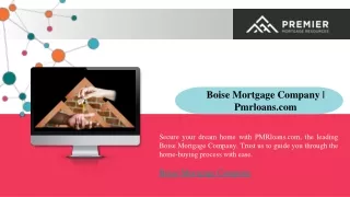 Boise Mortgage Company Pmrloans.com