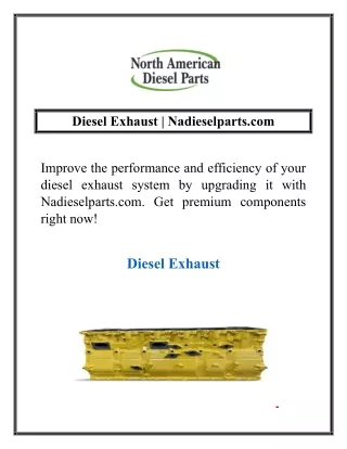 Diesel Exhaust | Nadieselparts.com