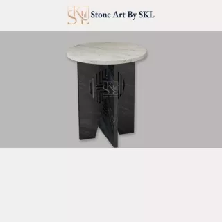 White Black Marble Table - Decor Products | Stone Art By SKL