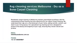 Rug cleaning services Melbourne - Dry as a bone carpet cleaning