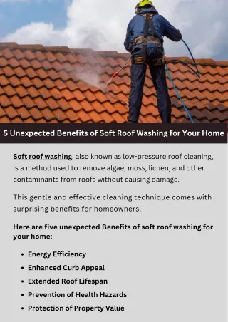 5 Unexpected Benefits of Soft Roof Washing for Your Home