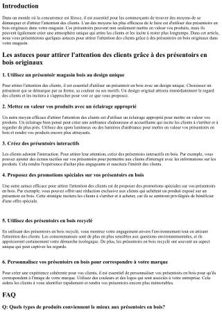 Les astuces pour attirer l'attention des clients grâce à des présentoirs en bois