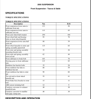 2006 FORD TAURUS Service Repair Manual