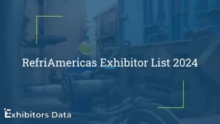 RefriAmericas Exhibitor List 2024