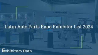 Latin Auto Parts Expo Exhibitor List 2024