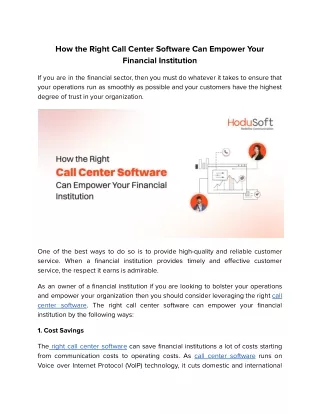 HoduSoft-Web 2.0-How the Right Call Center Software Can Empower Your Financial Institution