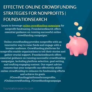 Effective Online Crowdfunding Strategies for Nonprofits | FoundationSearch