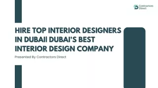 Hire Top Interior Designers in Dubai| Dubai's Best Interior Design Company