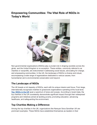 Empowering Communities_ The Vital Role of NGOs in Today's World