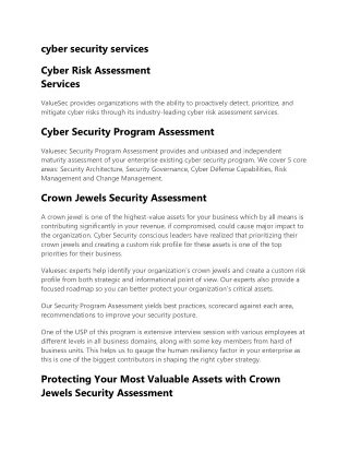 cyber security services