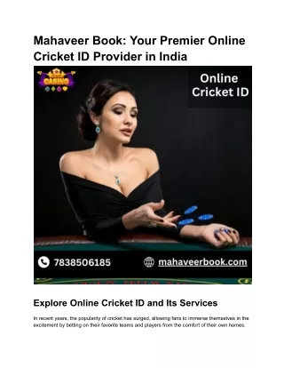 Mahaveer Book_ Your Premier Online Cricket ID Provider in India