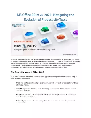 MS Office 2019 vs. 2021 Navigating the Evolution of Productivity Tools