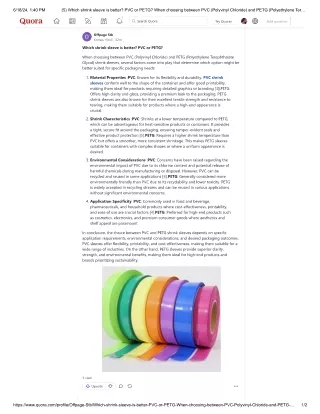 PVC shrink sleeves