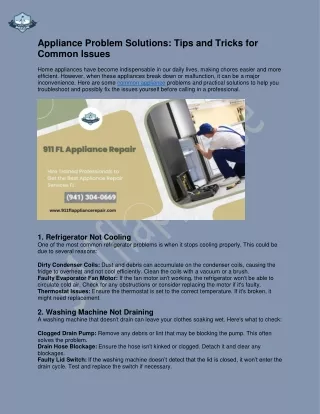 Appliance Problem Solutions: Tips and Tricks for Common Issues