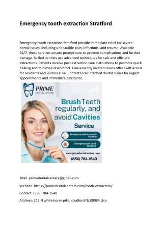 Emergency tooth extraction Stratford