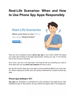 Real-Life Scenarios: When and How to Use Phone Spy Apps Responsibly