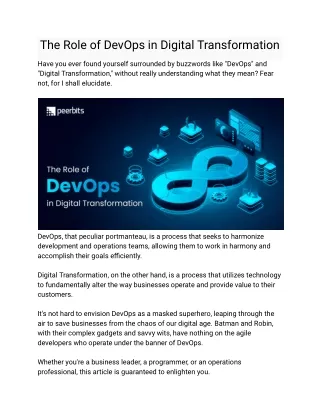 The Role of DevOps in Digital Transformation
