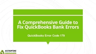 Here's some easy techniques for fixing QuickBooks Error Code 179