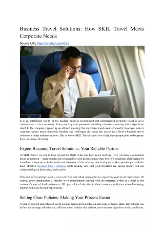 Business Travel Solutions_ How SKIL Travel Meets Corporate Needs - SKIL Travel - June'24