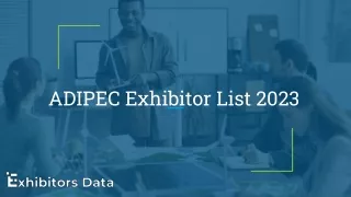 ADIPEC Exhibitor List 2023