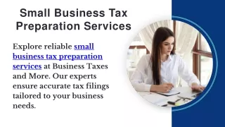 Small Business Tax Preparation Services