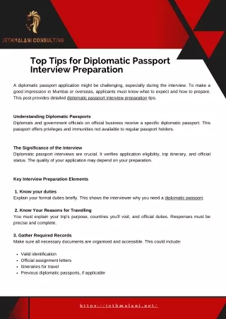 Mastering Diplomatic Passport Interviews: Comprehensive Preparation Guide