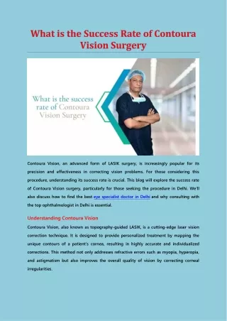 What is the Success Rate of Contoura Vision Surgery