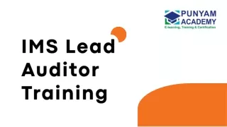 IMS Lead Auditor Training Online