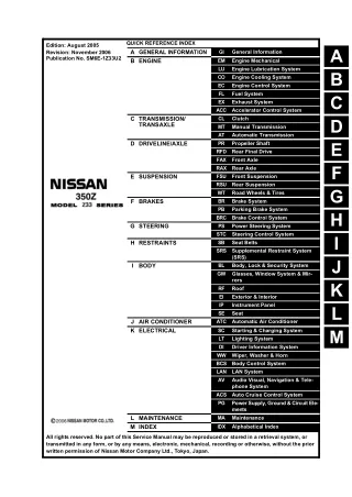 2006 Nissan 350Z Service Repair Manual