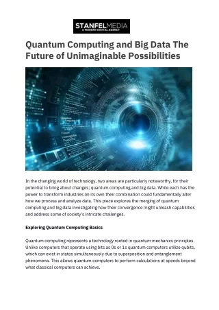 Quantum Computing and Big Data The Future of Unimaginable Possibilities