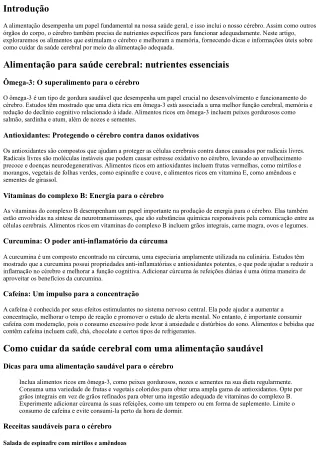 Alimentação para saúde cerebral: nutrientes que estimulam o cérebro e melhoram a