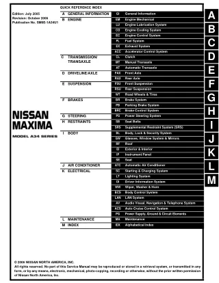 2006 Nissan Maxima Service Repair Manual