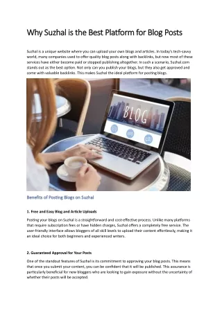Why Suzhal is the Best Platform for Blog Posts