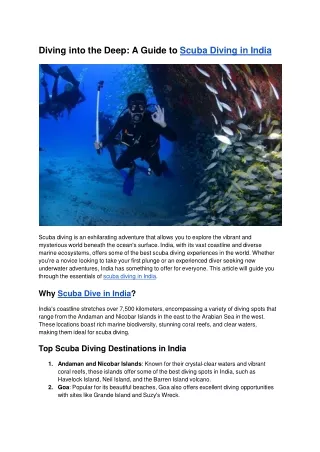 Diving into the Deep_ A Guide to Scuba Diving in India