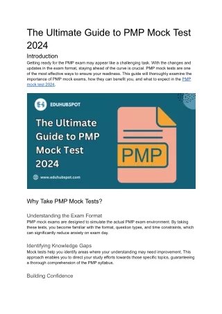 The Ultimate Guide to PMP Mock Test 2024