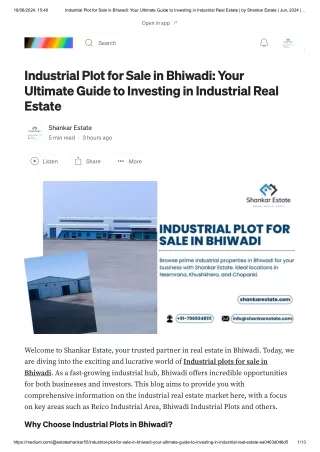 Industrial Plot for Sale in Bhiwadi_ Your Ultimate Guide to Investing in Industrial Real Estate _ Shankar Estate