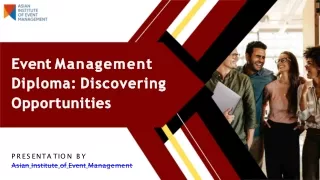 Event Management Diploma Discovering Opportunities