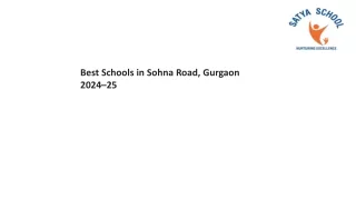 Best Schools in Sohna Road, Gurgaon 2024–25