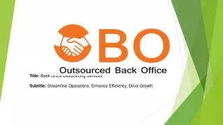 Back Office Outsourcing Services