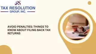 Resolve filing back tax returns Issues Quickly and Easily