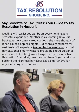 Exploring the Benefits of Hiring a Tax Resolution Specialist